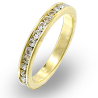 Golden Eternity Band With Channel Set Blue Luster Diamonds